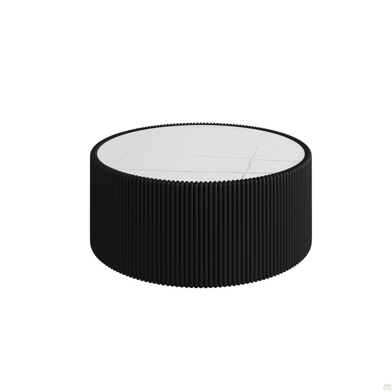 Table basse moderne en cuir fritté clair, Noir