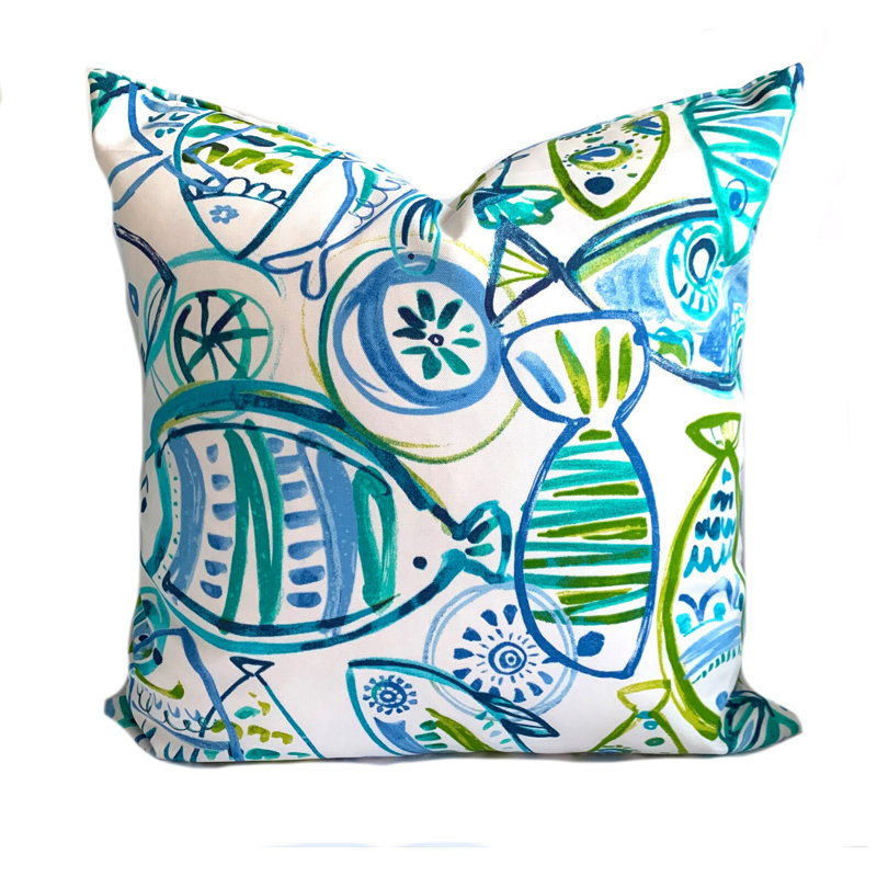 Housse de coussin intérieur / extérieur en polyester Richloom, H 21,5 po x l 21,5 po