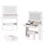 Coiffeuse 31 po x 20 po avec miroir à DEL très grand et tabouret doux, éclairage tricolore, luminosité réglable au toucher, rangement compact pour petits espaces de balcon, blanc American Design