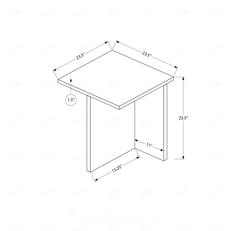 Table d'appoint, H 24 po, table de bout, table de bout, salon, table de chevet, chambre à coucher, stratifié aspect pierre de travertin