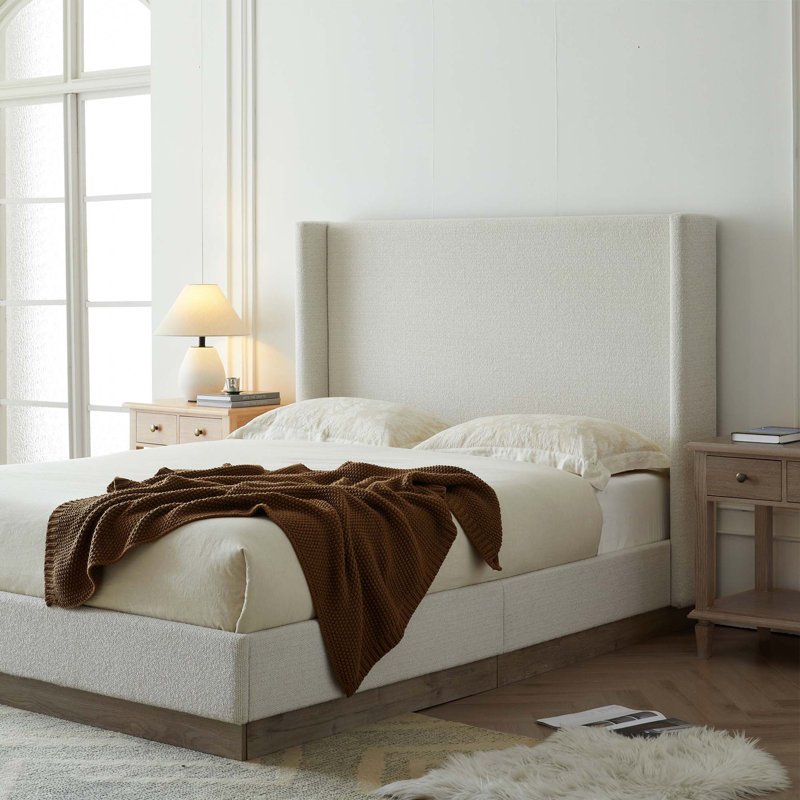 Plateforme de lit tapissier à oreilles Minimalist Rusticity