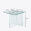 Table de bout polyvalente en verre trempé, petite table de thé pour l'intérieur et l'extérieur, durable et facile à nettoyer