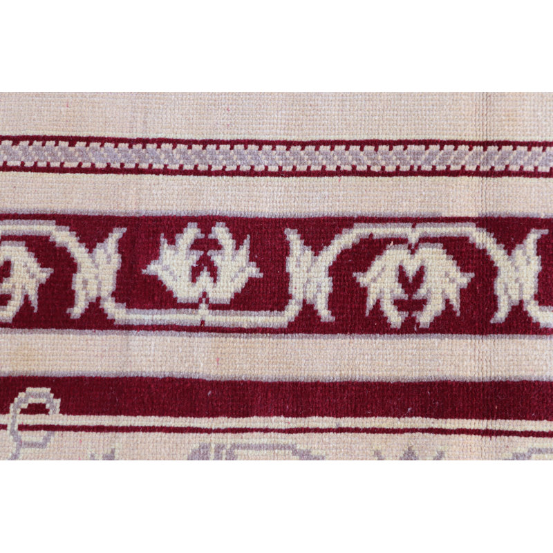 Tapis traditionnel turc Oushak fait à la main avec un design rétro parfait pour la décoration intérieure en beige