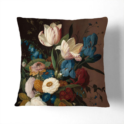 Still Life With Flowers And Fruit Vol.11 Floral Square Throw Cushion