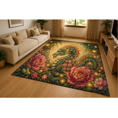 Tapis « Ultra Fin » 152 x 213 cm à motif de feuilles botaniques pour salon, tapis d'intérieur doux à poils courts avec envers antidérapant en silicone, tapis décoratif pour chambre, chambre d'enfant, salle familiale, vert sauge