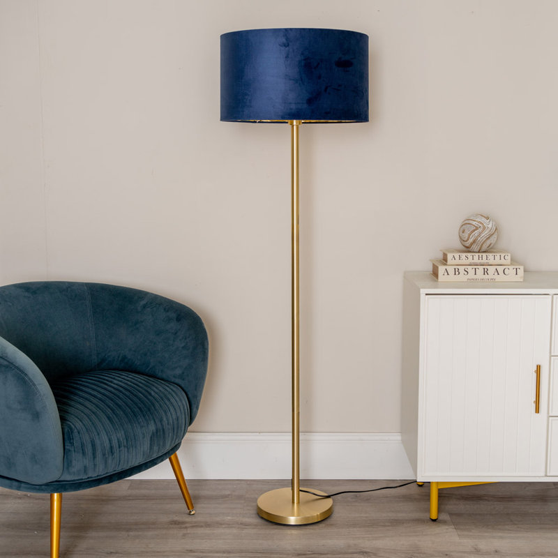 Baillieu 148cm Traditional Floor Lamp, Yes, Polished, Blue