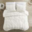Édredon en coton brodé élastique blanc, rembourrage cacheté pour maintenir l'hygiène, 2 taies décoratives assorties dans 3 pièces brodées, apparence,-116011833