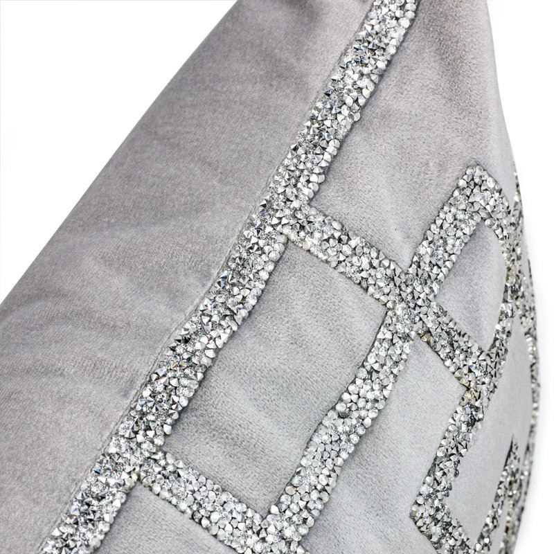 Sparkles Home Boxes Rhinestone Throw Pillow | 16" Square Velvet | Feather-Filled | Art Deco