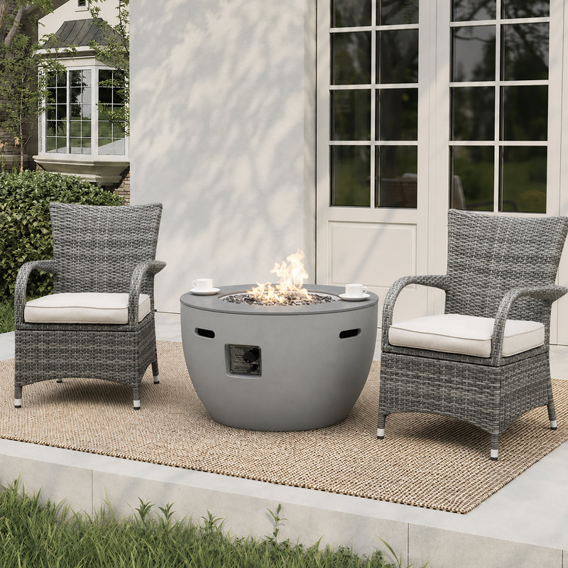3-Piece Conversation Set with Fire Pit Table