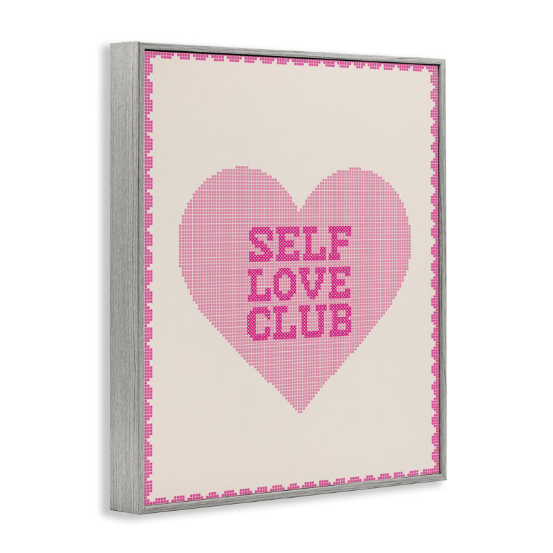 Giclée encadrée "Self Love Club Club Pixel", design par Lil 'Rue, 14 x 11, Farmhouse Grey Giclee Framed