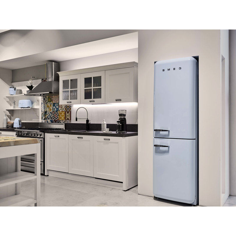 SMEG Réfrigérateur de 12,8 pieds cubes Energy Star des années 50, Droite, Bleu pastel