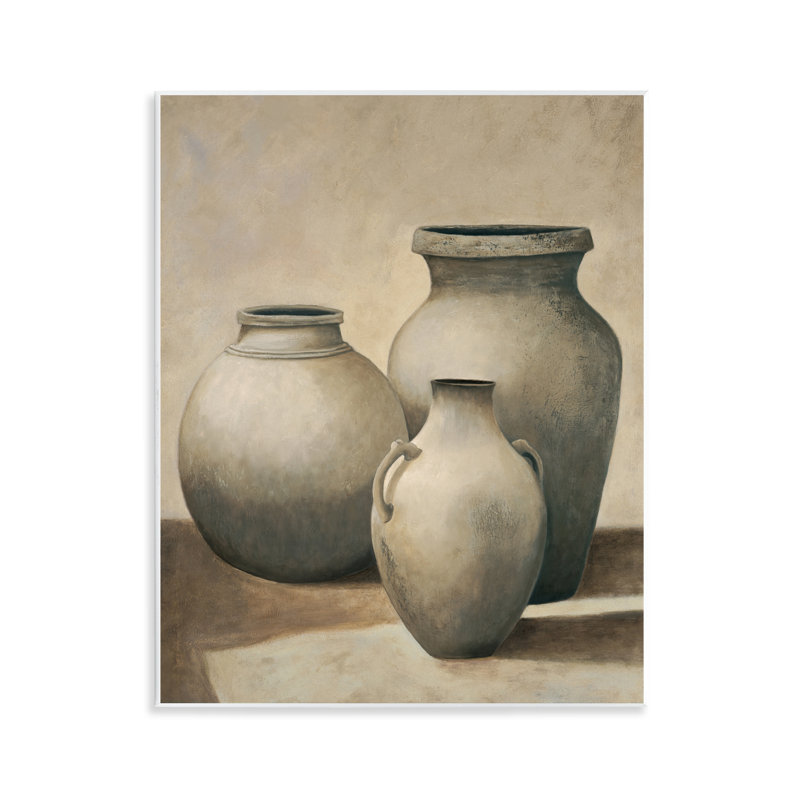Trio de vases, plaque murale Nature morte, conception d'André Mazo