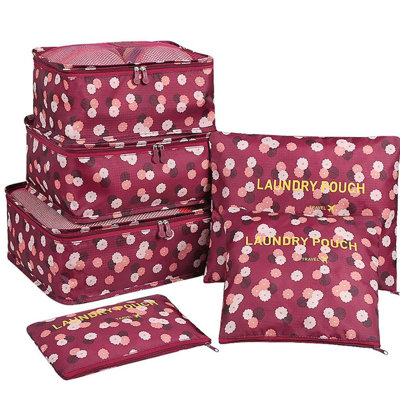 6Pcs Packing Cubes Compression Travel Carry On Luggage Organizer Bags Toiletry Bag Pouch