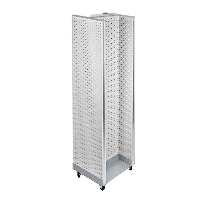Présentoir de plancher en carton H-Unit sur base à roulettes. Taille du panneau: l 16 po x H 60 po