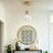 Transitional Pendant Light Seeded Glass Shade Adjustable Cord