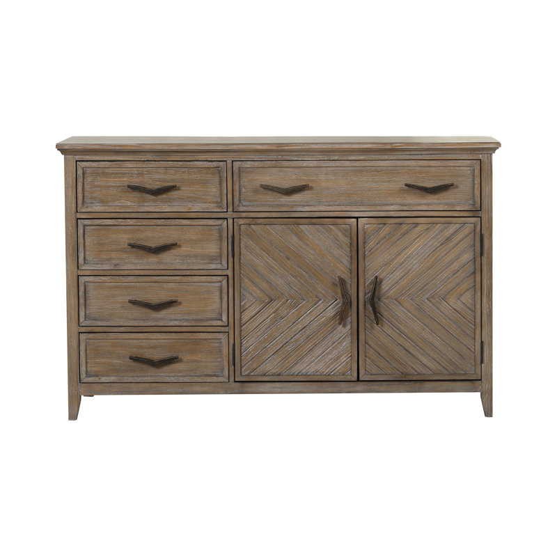 Fryar Pine Solid Wood 64 " W 5 - Drawer Dresser