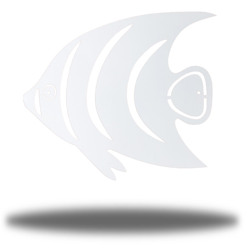 Décoration murale ange poisson, Blanc, H 18 po x l 18 po x P 0,01 po