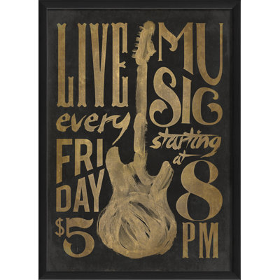 « electric guitare live music », publicité rétro encadrée