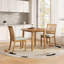 Ensemble de salle à manger pliant rond classique avec 2 chaises rembourrées, table en bois brun clair compacte pour petits espaces