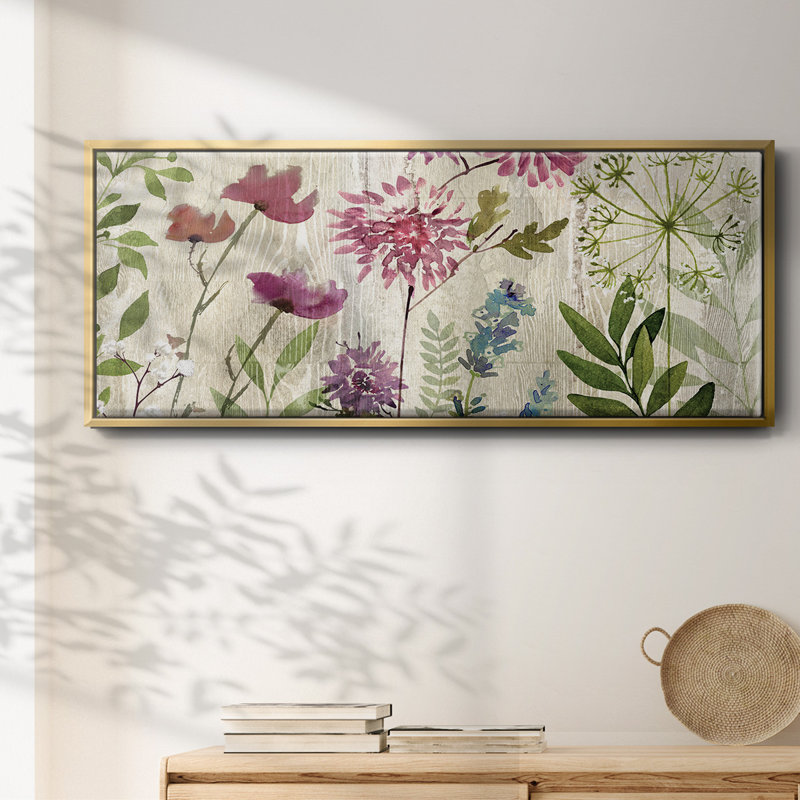 Meadow Flowers II- Framed Canvas, 8" H x 20" W