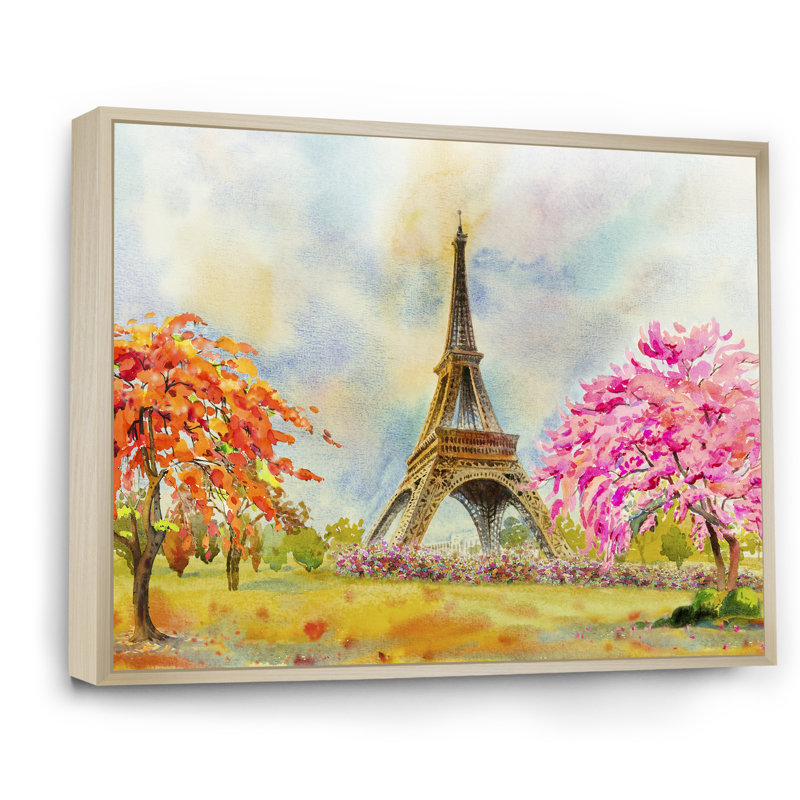 «Paris Eiffel Tower In Beau Fitul Summer», reproduction sur toile flottante, H 24 po x l 36 po x P 1 po