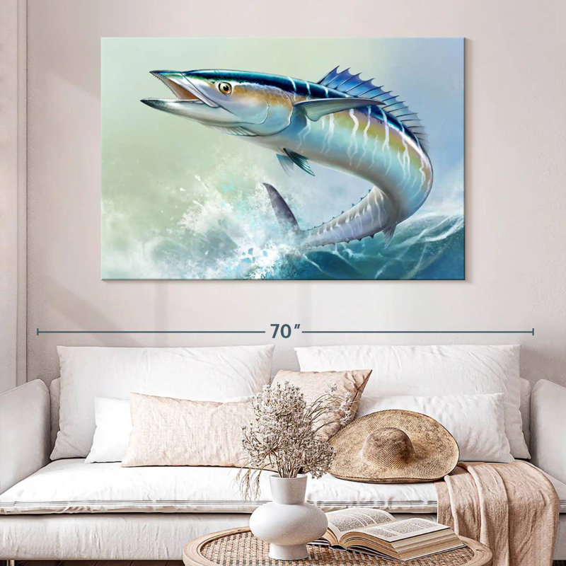 Brampt Wahoo Fish On Waves, 34" H x 51" W