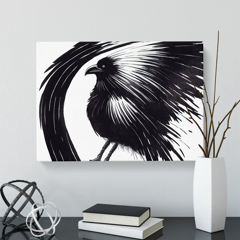 Unique Raven Bird Abstract - Wrapped Canvas, 50cm H x 76cm W x 3cm D