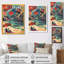 Collage de parasol japonais sur une plage japonaise - reproduction d'art mural plage-1977650730-1977650735