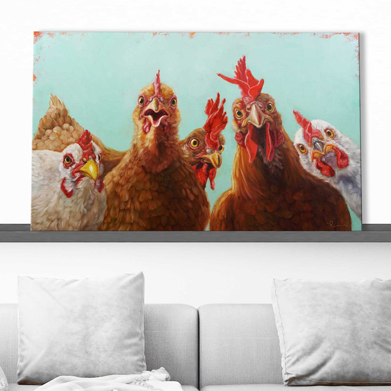 Poulet pour le dîner par - Peinture, Toile tendue, H 36 po x l 60 po x P 1,5 po