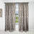 Vintage diamond pattern in blue and brown - Abstract Vintage Blackout Curtain Single Panel-1171897929