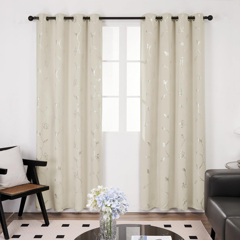 Room Darkening Curtain Panel Pair, 52" W x 72" L, Navy Blue
