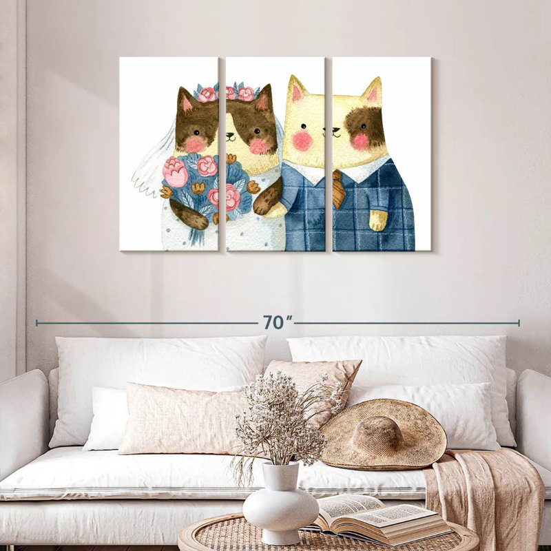 Mariage de chat Brampt, H 28 po x l 45 po