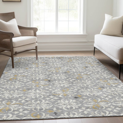 Premium Machine Washable Prisco Gray Rug