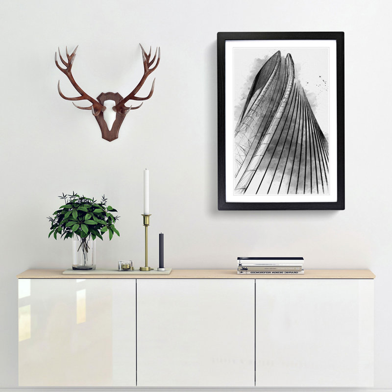 Sketching the Architecture Vol.59 - Picture Frame Drawing Print, 48cm H x 36cm W x 2cm D, Black Framed