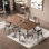 Creative solid wood rectangular dining table set