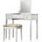 Fidelmar 36" 2-Drawer Flip Top Mirror Vanity with Butterfly Print Stool-54311189