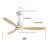 52 Inch Integrated LED Ceiling Fan with Light and Remote Control Solid Wood Blades for Living Room-1804039179