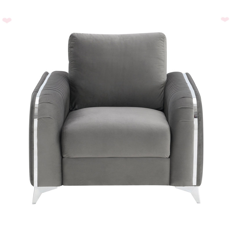 Chaise d'appoint moderne en velours pour salon