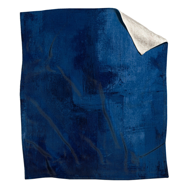 Textured Blue Abstract Blankets, 60in W x 80in H