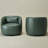 Bruschi 34" Wide Modern Faux Leather Upholstered Swivel Armchair (Set Of 2)-310443002