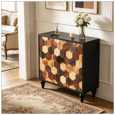 Buffet 30,31 "avec motif en nid d'abeille, armoire d'appoint moderne