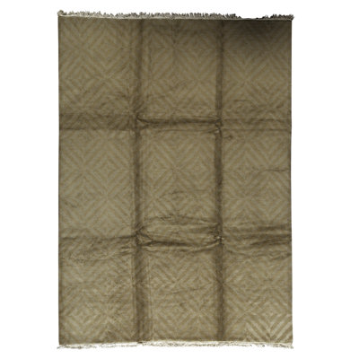Tapis beige et brun noué à la main de haute qualité