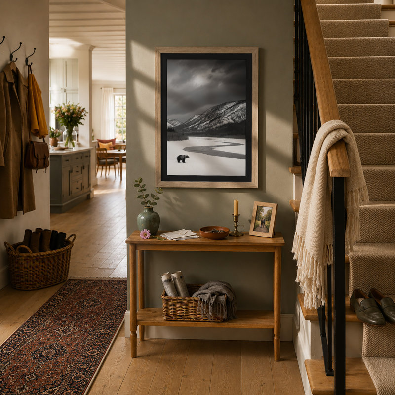 Bear In Isolation Scandinavian - Print, Oak, A3 - 42.0 x 29.7 cm
