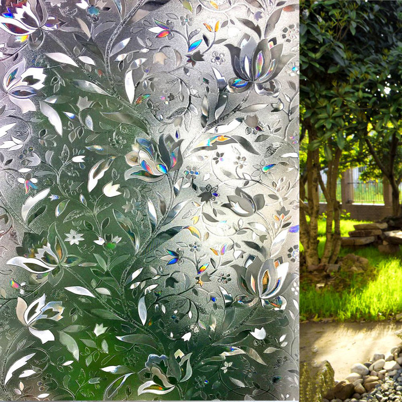 Madaya Windows High Quality Wear-Resistant Transparent Or Opaque Home Decoration Window Film - Tulip, 78" H x 17" W