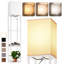 Lampe sur pied avec tablettes, 3 températures de couleur, conception à plateau ouvert, pour le salon, la chambre à coucher, le bureau-660281431