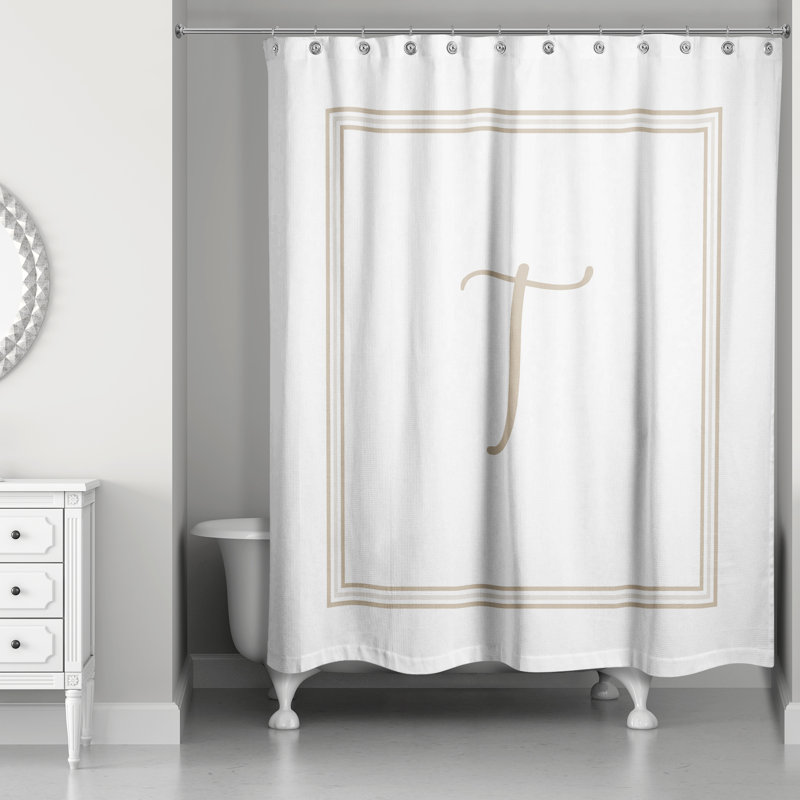 Rideau de douche simple , T, Beige