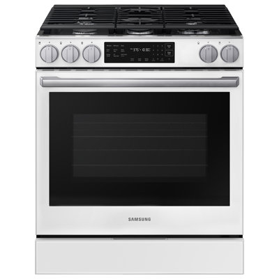 Samsung Bespoke 6.0 cu. Ft. Smart Slide-In Gas Range with True Convection in White Glass