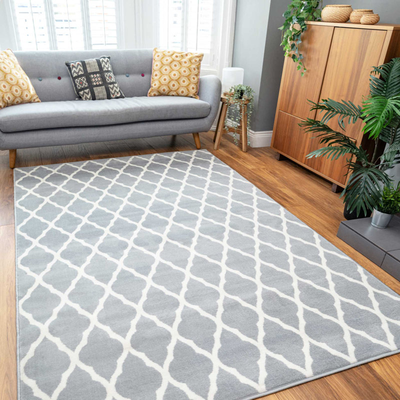 Decastro Grey Rug, Rectangle 120 x 170cm
