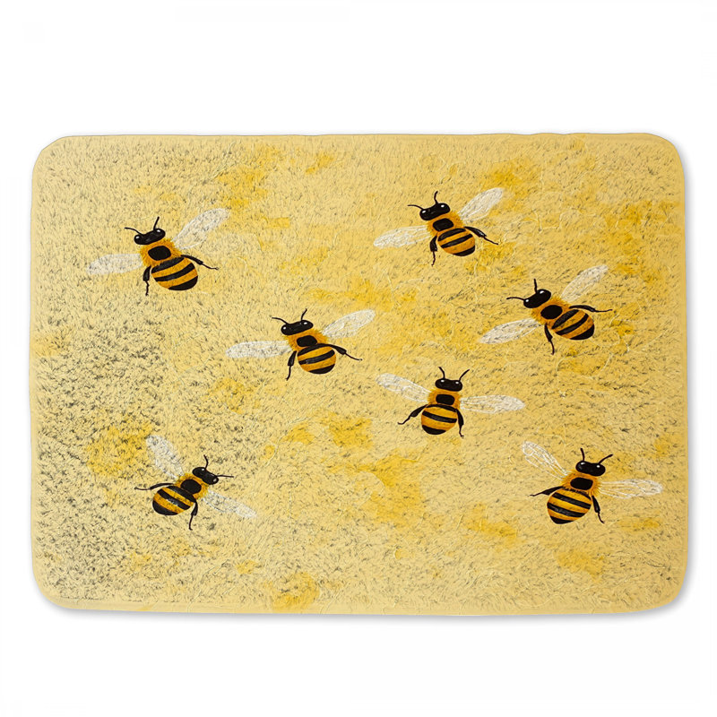 Tapis de bain abeilles insectes décor de salle de bain moderne, L 24 po x l 17 po