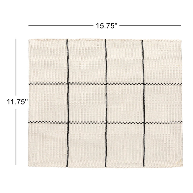 Joana 100% Recycled Cotton, White/Black